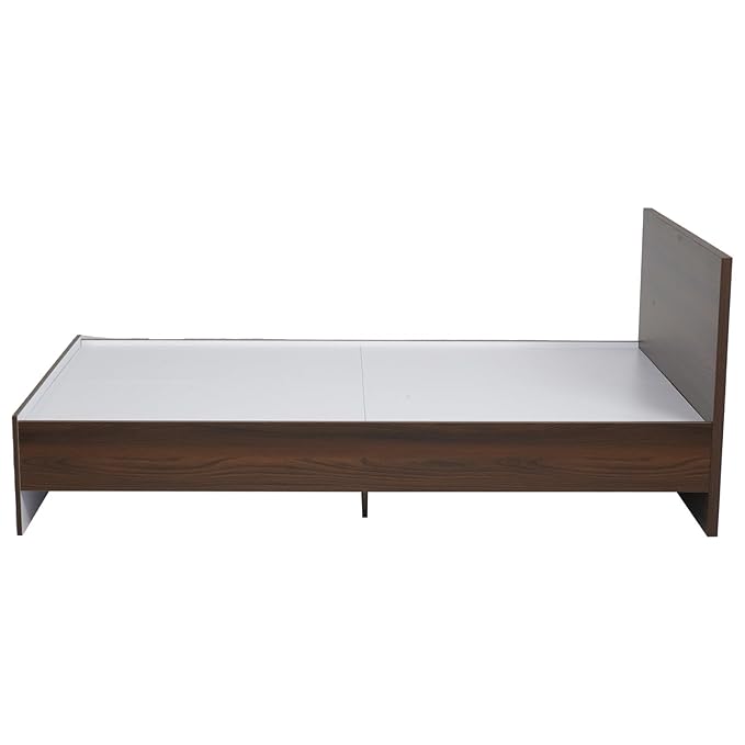 Nilkamal Arthur Double Bed Without Storage | Engineered Wood | Knock Down | 1 Year Warranty | Contemporary Design | Walnut